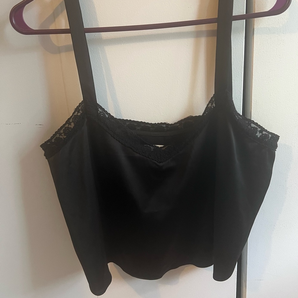 Urban Outfitters Black Tank Top with Lace Detail